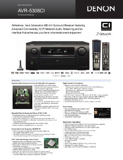 DENON  AVR-5308CI  DENON AV Surround Receiver & Amplifier AV Surround Receiver & Amplifier Denon - AVR-5308CI & AVC-A1HD  AVR-5308CI.pdf
