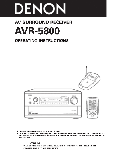 DENON   AVR-5800  DENON AV Surround Receiver & Amplifier AV Surround Receiver & Amplifier Denon - AVR-5800 & AVC-A1SE   AVR-5800.pdf