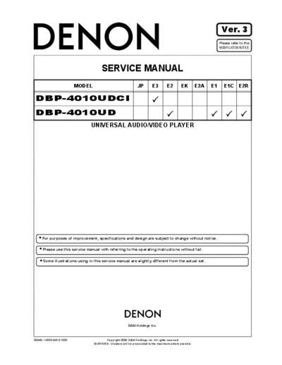 DENON  DBP-4010UDCI  DENON Blu-Ray Disk Blu-Ray Disk Denon - DBP-4010UDCI  DBP-4010UDCI.PDF