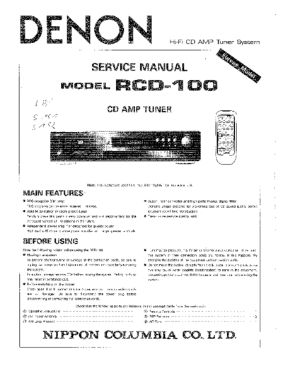DENON  RCD-100  DENON CD Amp Tuner CD Amp Tuner Denon - RCD-100  RCD-100.PDF