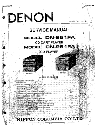 DENON  DN-951FA & DN-961FA  DENON CD Cart Player CD Cart Player Denon - DN-951FA & DN-961FA  DN-951FA & DN-961FA.PDF