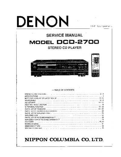 DENON  DCD-2700  DENON CD Player CD Player Denon - DCD-2700  DCD-2700.PDF