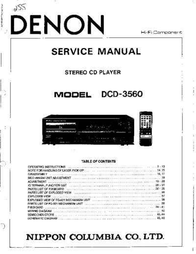 DENON  2 DCD-3560  DENON CD Player CD Player Denon - DCD-3560  2 DCD-3560.PDF