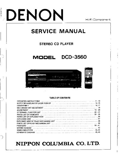 DENON  DCD-3560  DENON CD Player CD Player Denon - DCD-3560  DCD-3560.PDF