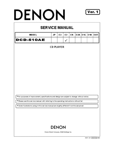 DENON  DCD-510AE  DENON CD Player CD Player Denon - DCD-510AE  DCD-510AE.PDF