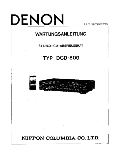 DENON  DCD-800  DENON CD Player CD Player Denon - DCD-800  DCD-800.pdf
