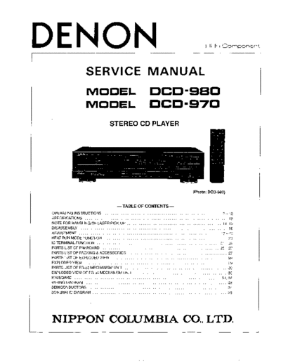 DENON  DCD-980 & 970  DENON CD Player CD Player Denon - DCD-980 & 970  DCD-980 & 970.PDF