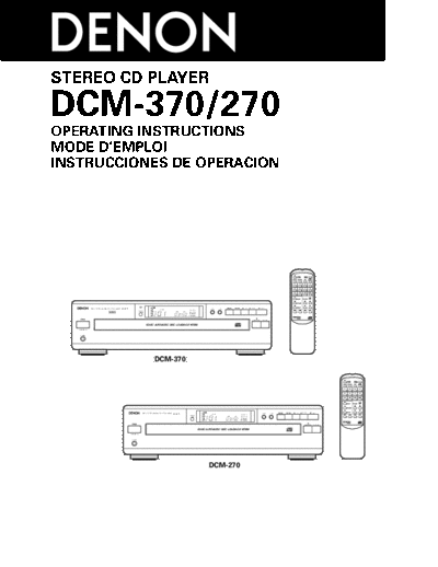 DENON   DCM-370 & 270  DENON CD Player CD Player Denon - DCM-270 & 370 & 35 & 65   DCM-370 & 270.pdf