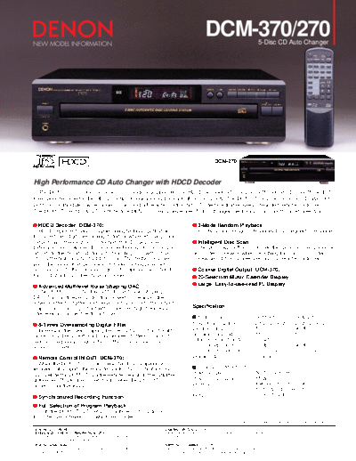 DENON  DCM-370 & 270  DENON CD Player CD Player Denon - DCM-270 & 370 & 35 & 65  DCM-370 & 270.pdf