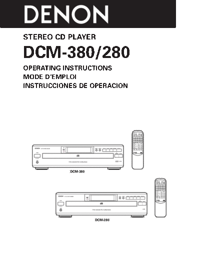 DENON  DCM-380 & 280  DENON CD Player CD Player Denon - DCM-380 & 280  DCM-380 & 280.pdf