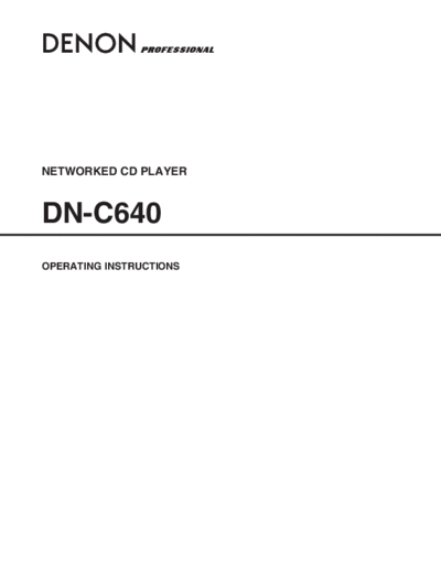 DENON  DN-C640  DENON CD Player CD Player Denon - DN-C640  DN-C640.pdf