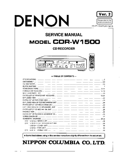 DENON  CDR-W1500  DENON CD Recorder CD Recorder Denon - CDR-W1500  CDR-W1500.PDF