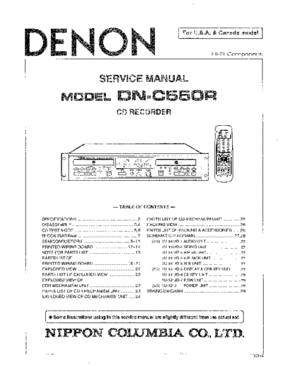 DENON  DN-C550R  DENON CD Recorder CD Recorder Denon - DN-C550R  DN-C550R.PDF