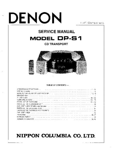 DENON  DP-S1  DENON CD Transport CD Transport Denon - DP-S1  DP-S1.PDF