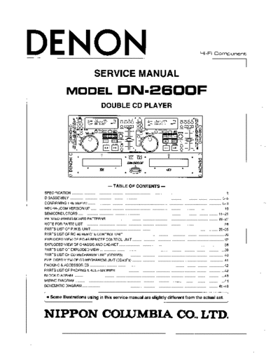 DENON  DN-2600F  DENON Double CD Player Double CD Player Denon - DN-2600F  DN-2600F.PDF