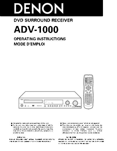 DENON  2 ADV-1000  DENON DVD Surround Receiver DVD Surround Receiver Denon - ADV-1000  2 ADV-1000.pdf