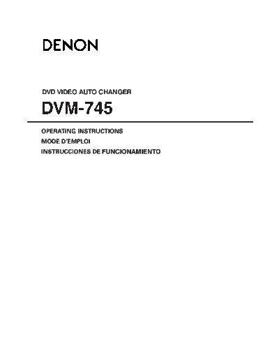 DENON  DVM-745  DENON DVD Video Auto Changer DVD Video Auto Changer Denon - DVM-1845 & 745  DVM-745.pdf