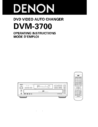DENON  DVM-3700  DENON DVD Video Auto Changer DVD Video Auto Changer Denon - DVM-3700  DVM-3700.pdf