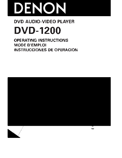 DENON  DVD-1200  DENON DVD Video Player DVD Video Player Denon - DVD-1200  DVD-1200.pdf