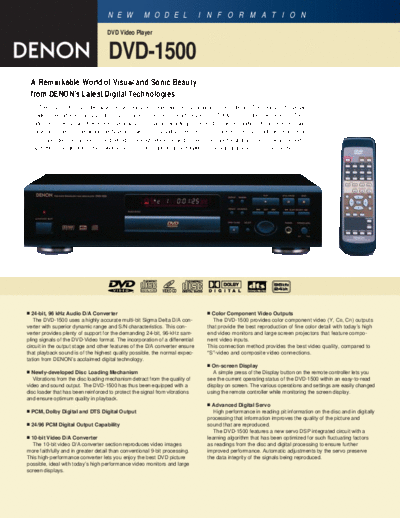 DENON  DVD-1500  DENON DVD Video Player DVD Video Player Denon - DVD-1500  DVD-1500.pdf