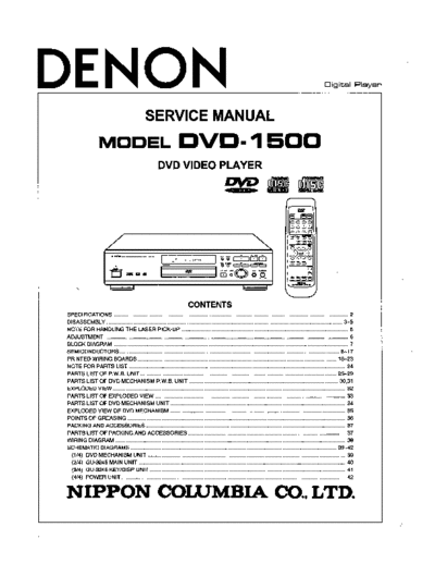 DENON  DVD-1500  DENON DVD Video Player DVD Video Player Denon - DVD-1500  DVD-1500.PDF