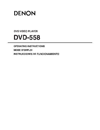 DENON  DVD-558  DENON DVD Video Player DVD Video Player Denon - DVD-1740 & 558  DVD-558.pdf