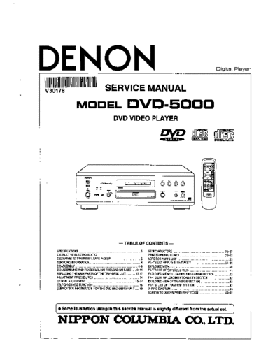 DENON  DVD-5000  DENON DVD Video Player DVD Video Player Denon - DVD-5000  DVD-5000.PDF