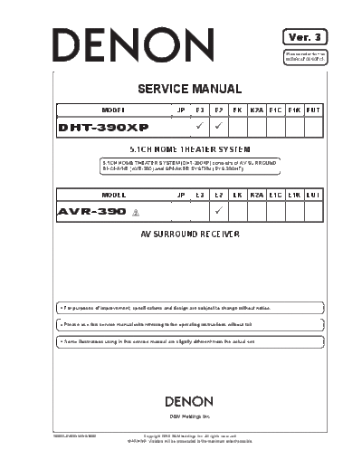 DENON  DHT-390XP  DENON Home Theatre System Home Theatre System Denon - DHT-390XP  DHT-390XP.PDF