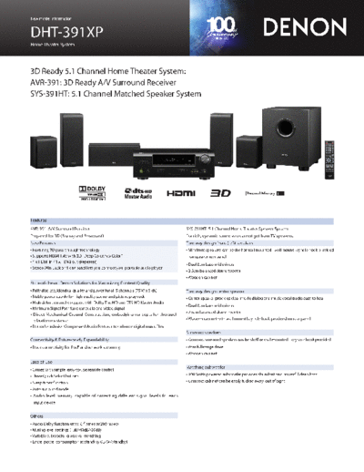 DENON  DHT-391XP  DENON Home Theatre System Home Theatre System Denon - DHT-391XP  DHT-391XP.pdf