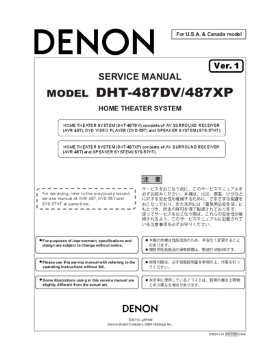 DENON PACKING DHT-487DV & 487XP  DENON Home Theatre System Home Theatre System Denon - DHT-487DV & 487XP PACKING DHT-487DV & 487XP.PDF