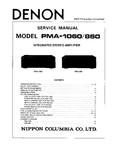 DENON  3 PMA-1060 & 860  DENON Integrated Stereo Amplifier Integrated Stereo Amplifier Denon - PMA-1060 & 860  3 PMA-1060 & 860.PDF