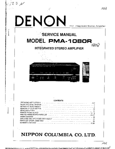 DENON  2 PMA-1080R  DENON Integrated Stereo Amplifier Integrated Stereo Amplifier Denon - PMA-1080R  2 PMA-1080R.PDF