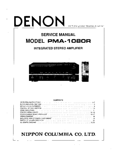 DENON  PMA-1080R  DENON Integrated Stereo Amplifier Integrated Stereo Amplifier Denon - PMA-1080R  PMA-1080R.PDF