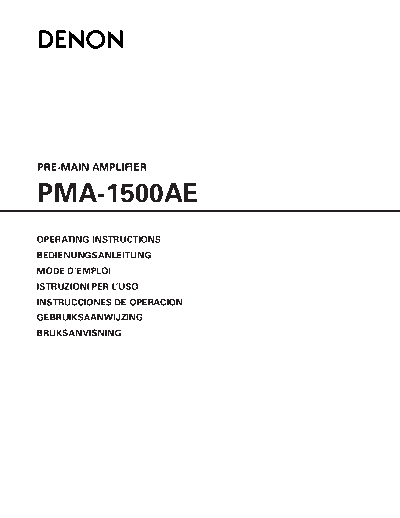 DENON  PMA-1500AE  DENON Integrated Stereo Amplifier Integrated Stereo Amplifier Denon - PMA-1500AE  PMA-1500AE.pdf