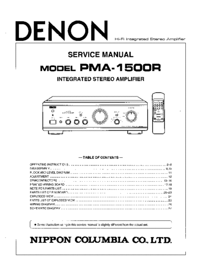 DENON  PMA-1500R  DENON Integrated Stereo Amplifier Integrated Stereo Amplifier Denon - PMA-1500R  PMA-1500R.PDF