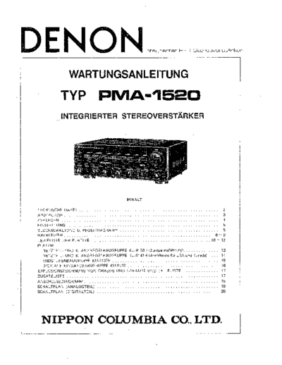 DENON  PMA-1520  DENON Integrated Stereo Amplifier Integrated Stereo Amplifier Denon - PMA-1520  PMA-1520.PDF