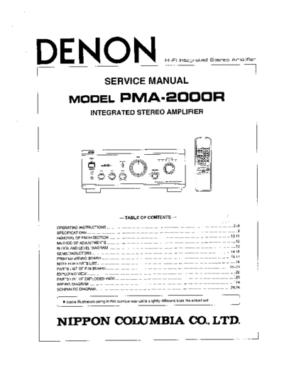 DENON  PMA-2000R  DENON Integrated Stereo Amplifier Integrated Stereo Amplifier Denon - PMA-2000R  PMA-2000R.PDF