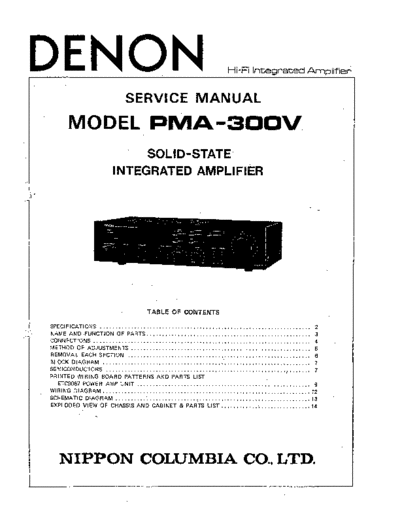 DENON  PMA-300V  DENON Integrated Stereo Amplifier Integrated Stereo Amplifier Denon - PMA-300V  PMA-300V.PDF