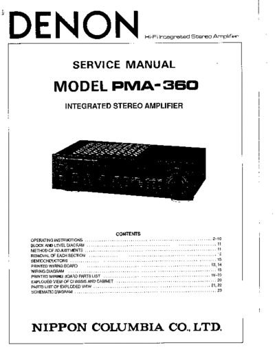 DENON  PMA-360  DENON Integrated Stereo Amplifier Integrated Stereo Amplifier Denon - PMA-360  PMA-360.PDF