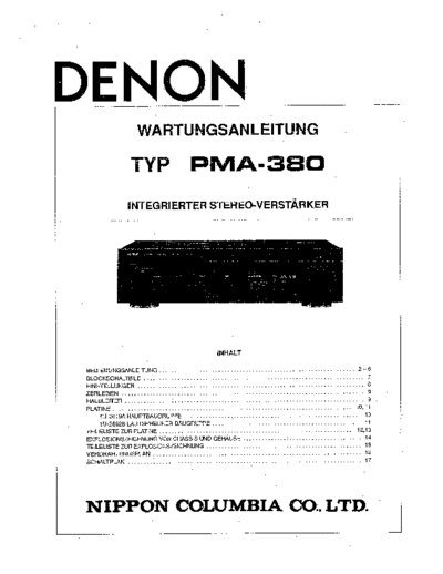 DENON  PMA-380  DENON Integrated Stereo Amplifier Integrated Stereo Amplifier Denon - PMA-380  PMA-380.PDF