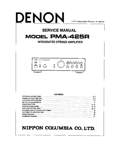 DENON  2 PMA-425R  DENON Integrated Stereo Amplifier Integrated Stereo Amplifier Denon - PMA-425R  2 PMA-425R.PDF