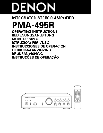 DENON  PMA-495R  DENON Integrated Stereo Amplifier Integrated Stereo Amplifier Denon - PMA-495R  PMA-495R.pdf