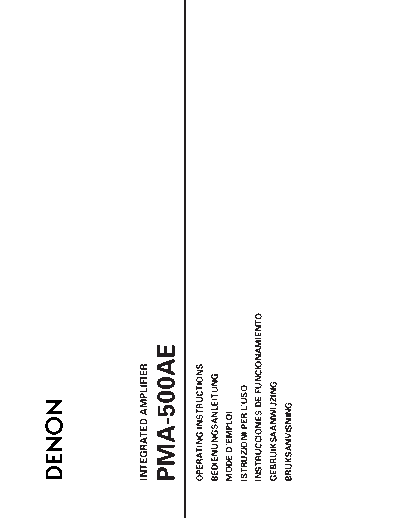 DENON  PMA-500AE  DENON Integrated Stereo Amplifier Integrated Stereo Amplifier Denon - PMA-500AE  PMA-500AE.pdf