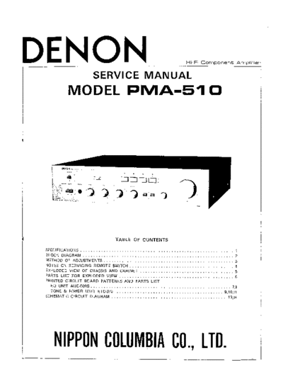 DENON  PMA-510  DENON Integrated Stereo Amplifier Integrated Stereo Amplifier Denon - PMA-510  PMA-510.PDF