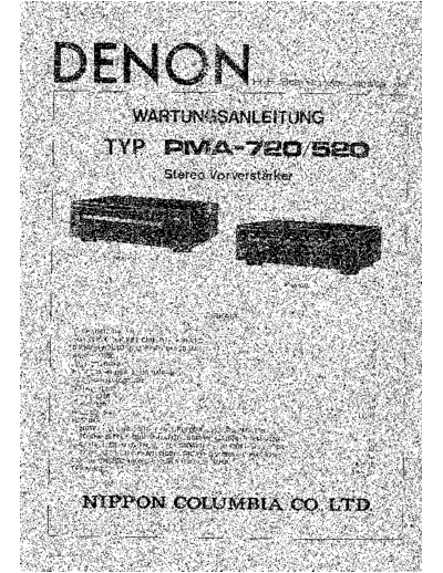 DENON  2 PMA-720 & 520  DENON Integrated Stereo Amplifier Integrated Stereo Amplifier Denon - PMA-720 & 520  2 PMA-720 & 520.PDF