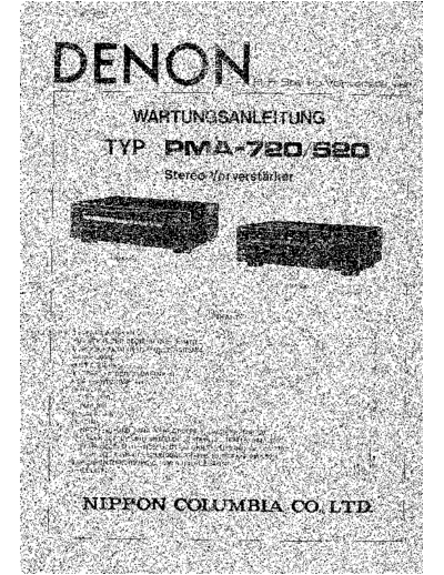 DENON  PMA-720 & 520  DENON Integrated Stereo Amplifier Integrated Stereo Amplifier Denon - PMA-720 & 520  PMA-720 & 520.PDF