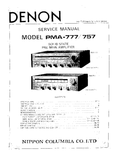 DENON  PMA-777 & 757  DENON Integrated Stereo Amplifier Integrated Stereo Amplifier Denon - PMA-777 & 757  PMA-777 & 757.PDF