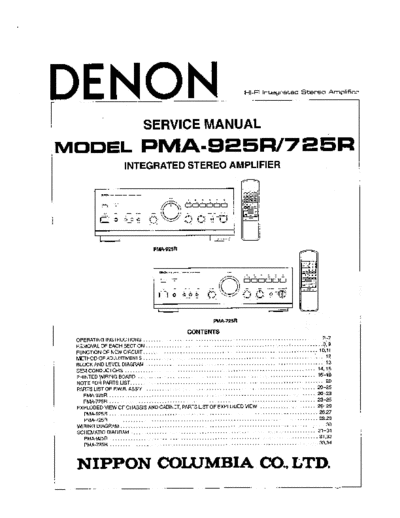 DENON  2 PMA-925R & 725R  DENON Integrated Stereo Amplifier Integrated Stereo Amplifier Denon - PMA-925R & 725R  2 PMA-925R & 725R.PDF