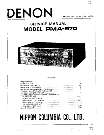 DENON  PMA-970  DENON Integrated Stereo Amplifier Integrated Stereo Amplifier Denon - PMA-970  PMA-970.PDF