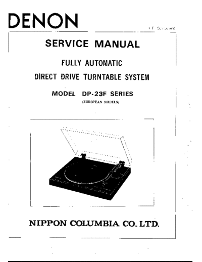 DENON  DP-23F  DENON LP Turntable LP Turntable Denon - DP-23F  DP-23F.PDF